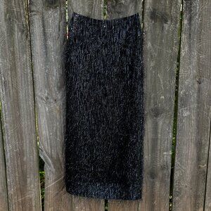 NWT Kate Spade Black Lurex Fringe Dress - 4